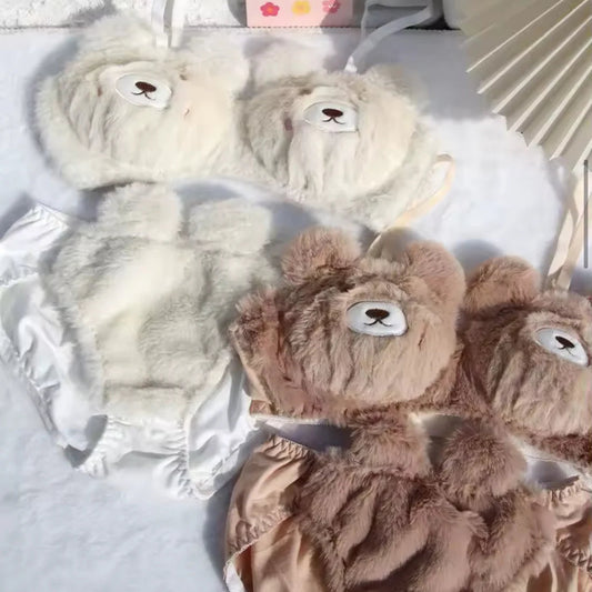 New High Quality Sexy Cute  Anime Soft Plush Design Bra & Panty Set