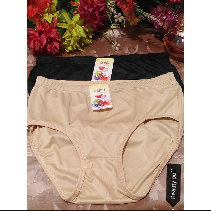 Pack of 2 Soft Cotton Jersey Underwear Panties for Girls & Women - Black & Skin Color
