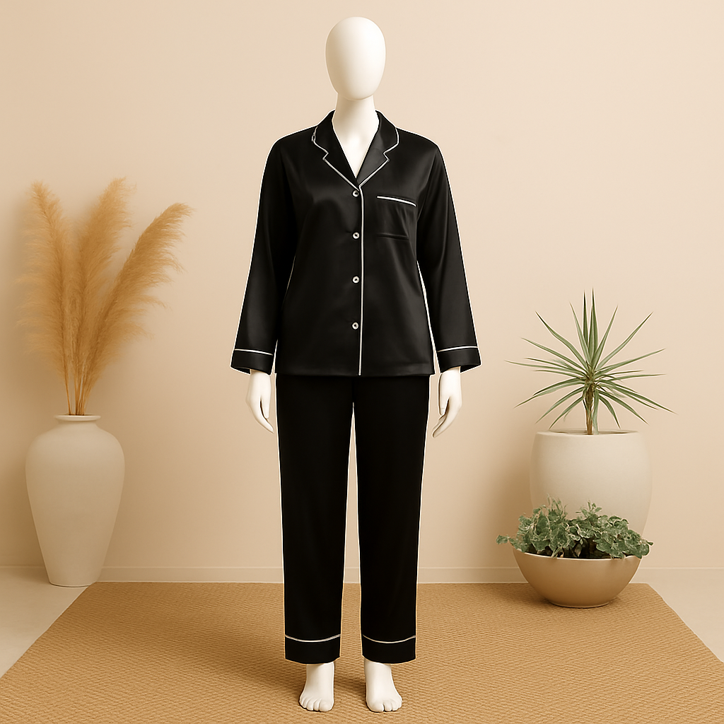 Silk Night Suit For Women Girls- Pjs For Women Two Piece Set