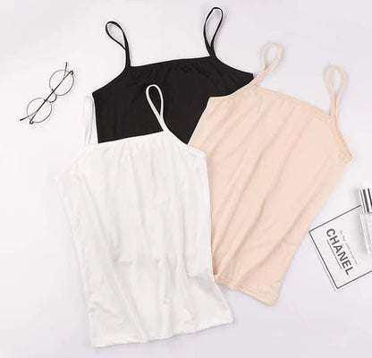 Daily Wear Cotton Camisole ( PACK OF 3) black,white,skin