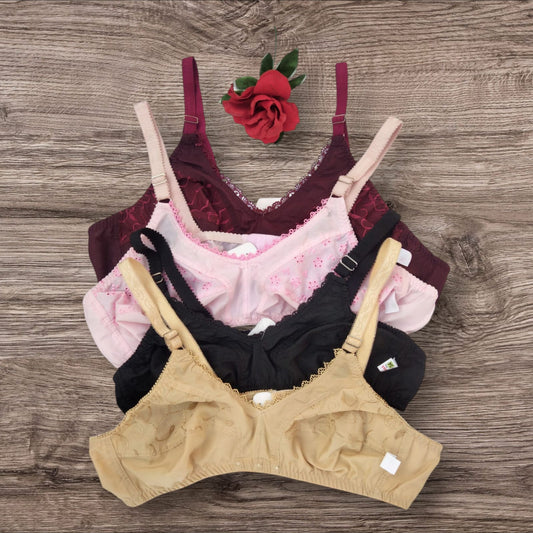 New Pack Of 4 Cotton Bliss High Quality Non Padded Bras