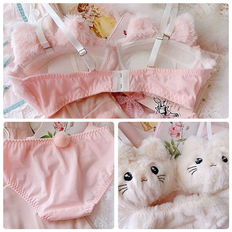 New High Quality Sexy Cute Anime Soft Plush Design bra underwear Japanese cartoon rabbit underwear Bra & Panty