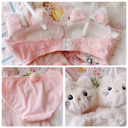 New High Quality Sexy Cute Anime Soft Plush Design bra underwear Japanese cartoon rabbit underwear Bra & Panty