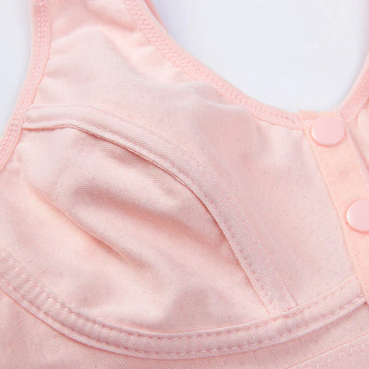 Comfortable Solid Seamless Front Button Front Open Bra