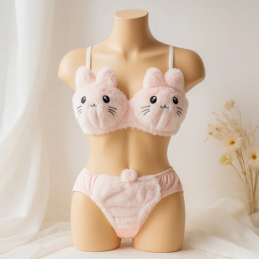 New High Quality Sexy Cute Anime Soft Plush Design bra underwear Japanese cartoon rabbit underwear Bra & Panty