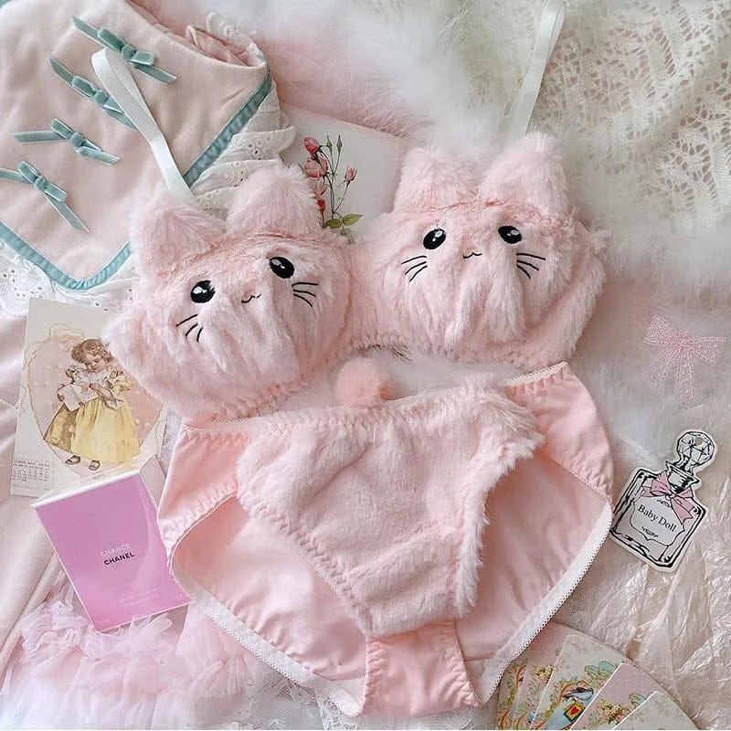New High Quality Sexy Cute Anime Soft Plush Design bra underwear Japanese cartoon rabbit underwear Bra & Panty