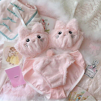 New High Quality Sexy Cute Anime Soft Plush Design bra underwear Japanese cartoon rabbit underwear Bra & Panty