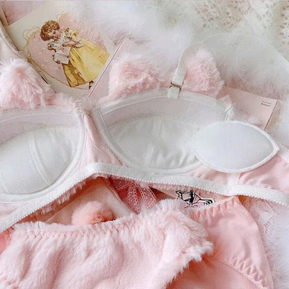 New High Quality Sexy Cute Anime Soft Plush Design bra underwear Japanese cartoon rabbit underwear Bra & Panty