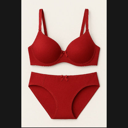 Women’s Premium Bra & Panty Set – Comfortable, Stylish, Lace Full Coverage Lingerie (Red / Black / Skin) ( pink )
